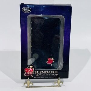 New Disney Descendants iPhone 6 Wallet Phone‎ Case Black Faux Leather Red Apple